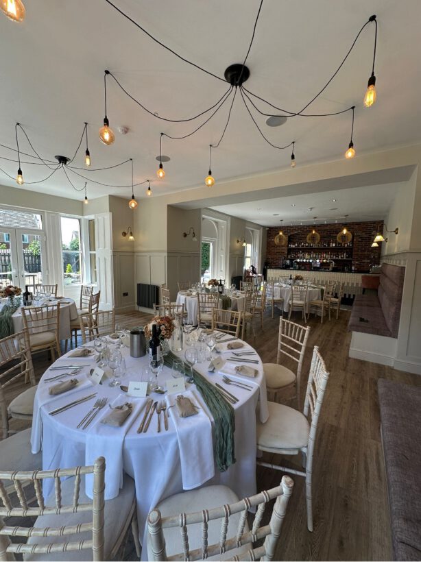 Maesgwyn Hall interior wedding tables
