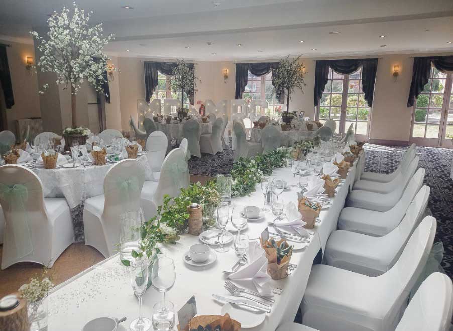 Rossett Hall wedding reception area